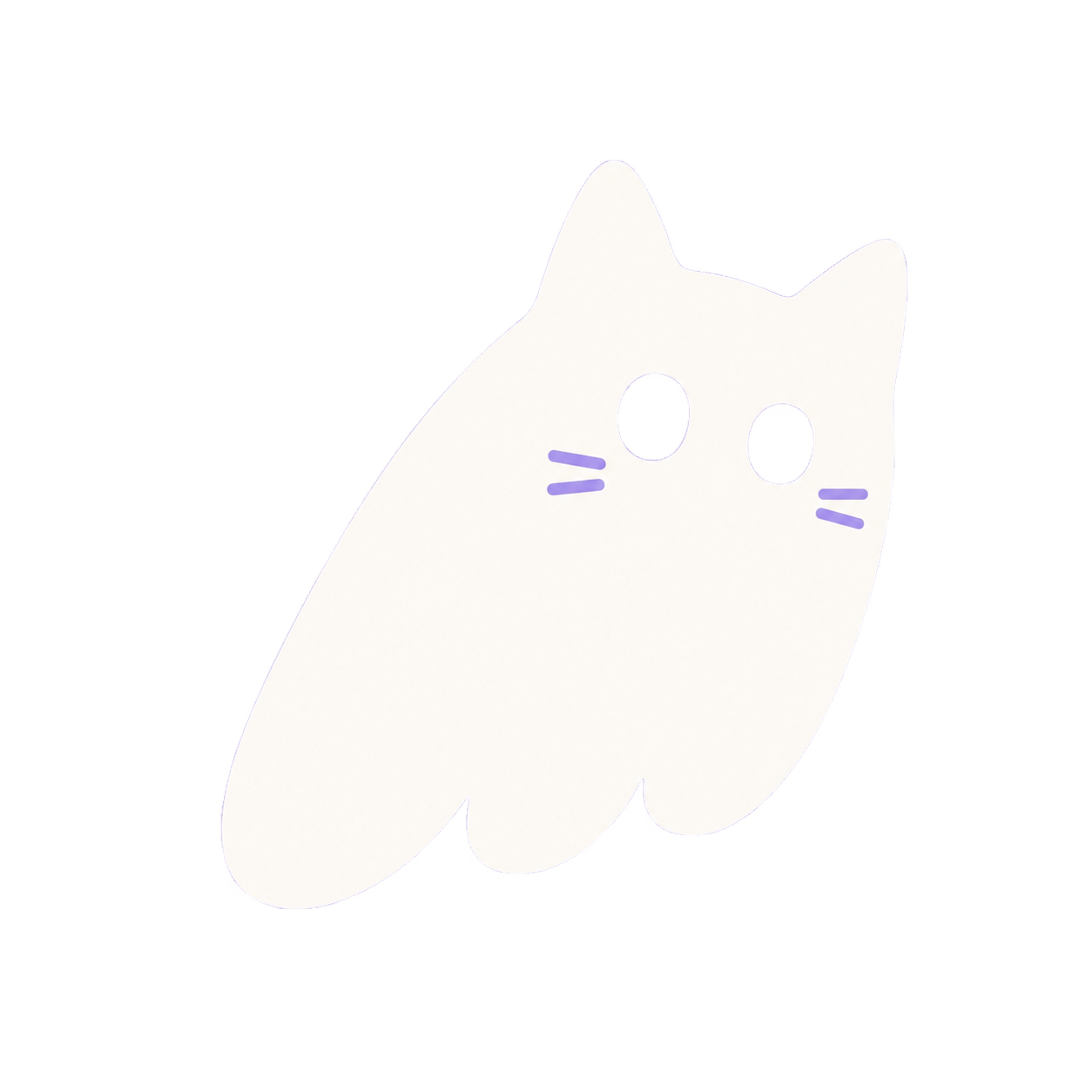 A small white ghost cat